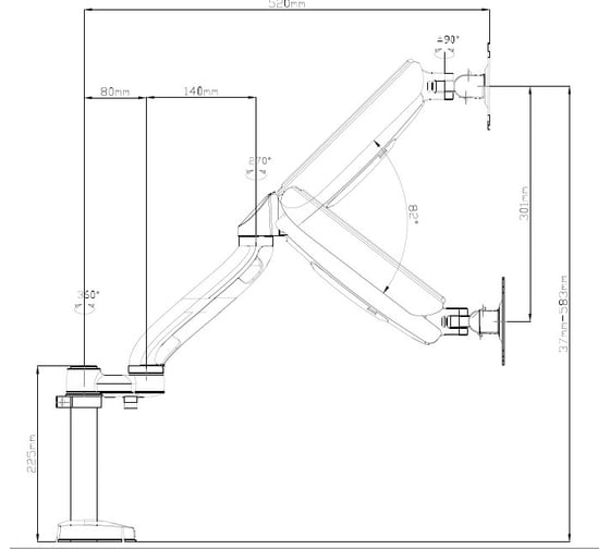 Кронштейн для мониторов ЖК BURO M10 черный, 17"-27", макс. 9 кг, крепление к столешнице, поворот и наклон 1174939