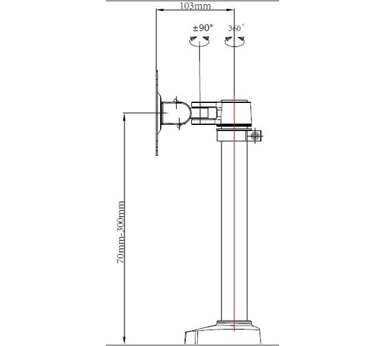 Кронштейн для мониторов ЖК BURO M3 черный, 15"-27", макс. 9 кг, крепление к столешнице, поворот и наклон 1174948