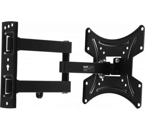 Кронштейн для телевизора BURO FL3S черный, 20"-48", макс. 15 кг, настенный, поворотно-выдвижной, наклонный 1682970