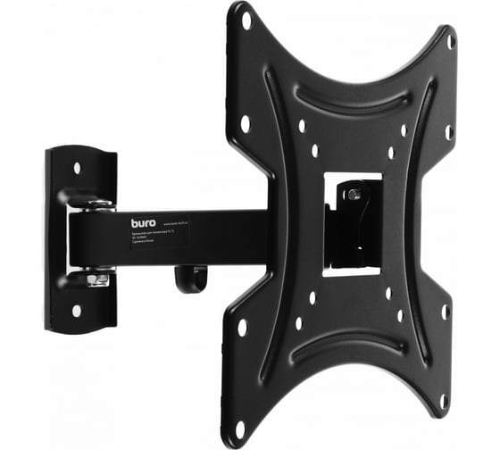 Кронштейн для телевизора BURO FL1S черный, 20"-48", макс. 15 кг, настенный, поворот и наклон 1678461
