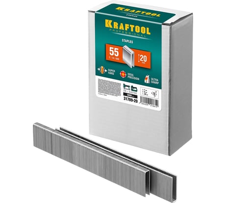 Скобы для степлера KRAFTOOL тип 18GA (55/90/C) 20мм, 5000 шт, 31789-20