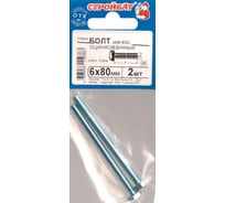 Оцинкованные болты Стройбат DIN 933 М6х80 2шт. 2730024/088021