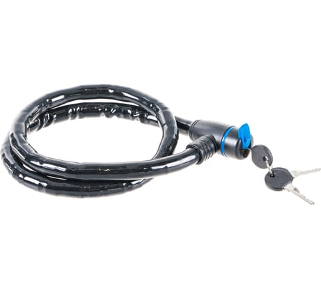 Тросовый усиленный замок Зубр Профессионал 3 ключа в комплекте длина троса 1000 мм d 18 мм 37260-100