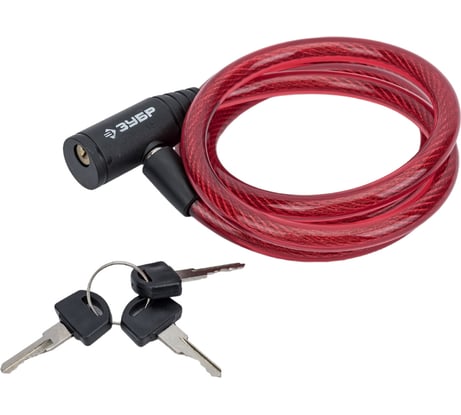Тросовый замок Зубр Мастер 3 ключа в комплекте длина троса 1200 мм d 10 мм 37263-120
