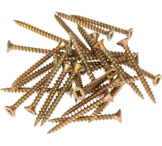 Саморез универсальный по дереву Dr. Bronz 3x35 мм, желтый цинк, Pozi, 250 шт. 335250 1