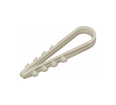 Дюбель хомут КРЕП-КОМП для крепления кабеля, цвет-белый 11х18 100шт дх1118