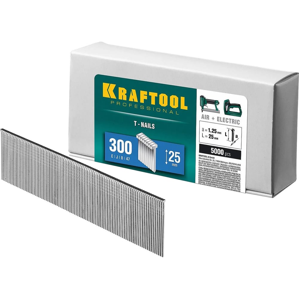 Гвозди для нейлера KRAFTOOL тип 18GA (47/300/F) 25 мм, 5000 шт, 31785 ...
