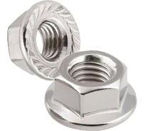 Гайка шестигранная с фланцем и насечками Insparion DIN 6923, нерж. а2, M12 (10шт) С1-00001716
