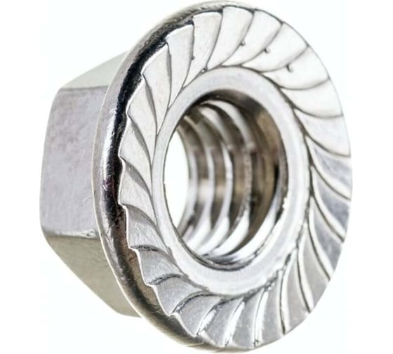 Гайка шестигранная с фланцем и насечками Insparion DIN 6923, нерж. а2, M12 (10шт) С1-00001716