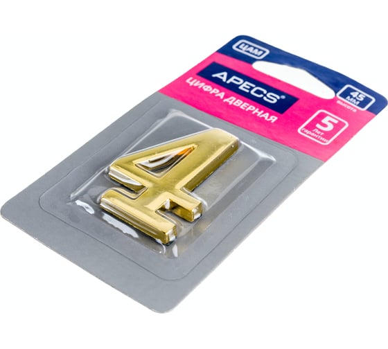 Дверная цифра APECS DN-01-4-Z-G 19002