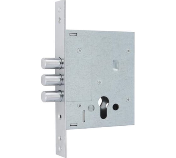 Корпус цилиндрового замка DOORLOCK DL9257С/60мм, хромиров. фронт. планка 28х220мм, реверсивный, диам. ригеля 16мм, OEM 75337 1