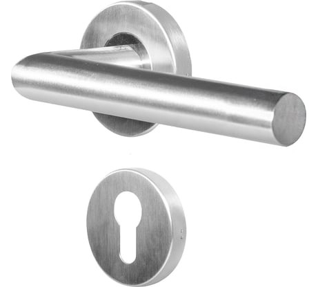 Гарнитур DOORLOCK DL 040/F-55 PZ L-form Rt нерж. сталь, универс. монтаж, розетка 55мм, шпиндель 8мм 73318