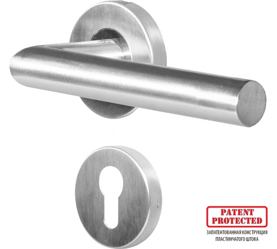 Гарнитур DOORLOCK DL 040/F-55 PZ L-form Rt нерж. сталь, универс. монтаж, розетка 55мм, шпиндель 8мм 73318