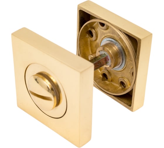 Поворотная кнопка DOORLOCK DL M08/SY OLV-15 полированная латунь, квадратная розетка, A=35-42мм, шток 5/8мм 73585