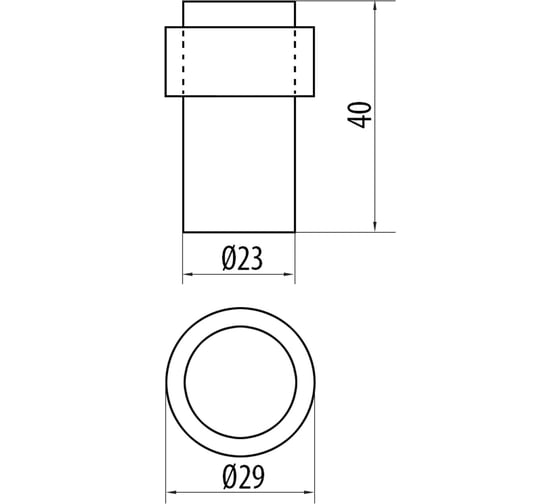 Дверной упор DOORLOCK DL DS004 SN матовый никель, 23/29мм, высота 40мм, серая резина 74231