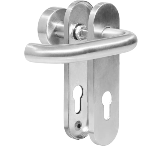 Гарнитур кноб/нажимная ручка DOORLOCK DL 038KP/F/KNOB правая PZ72 U-form Rt нерж. сталь, на короткой накладке 73312 1