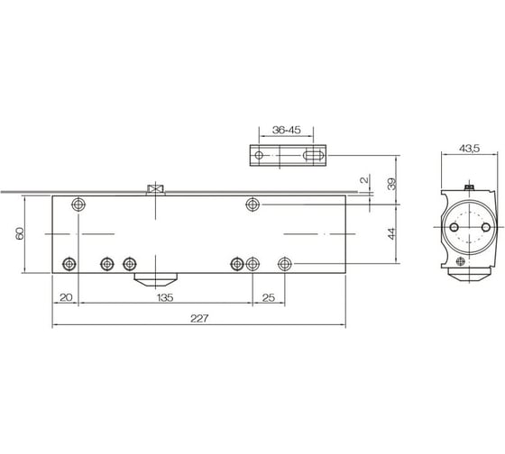 Доводчик DOORLOCK DL200 BC DC size 1-5 серебристый, с регулируемыми функциями тормоза 75510