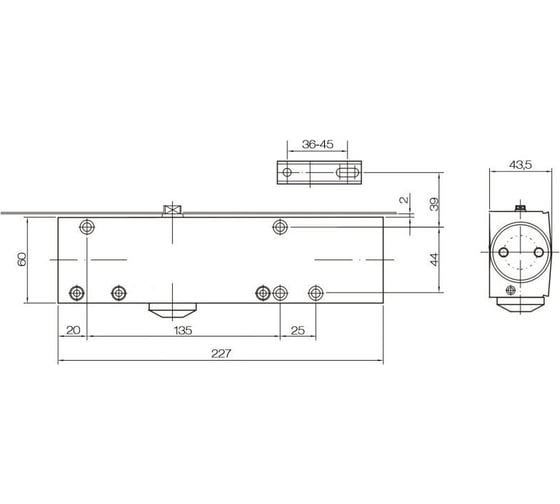 Доводчик DOORLOCK DL210 BC size 2-5 серебристый, с регулир. функциями тормоза открывания, усилия закрывания 75517
