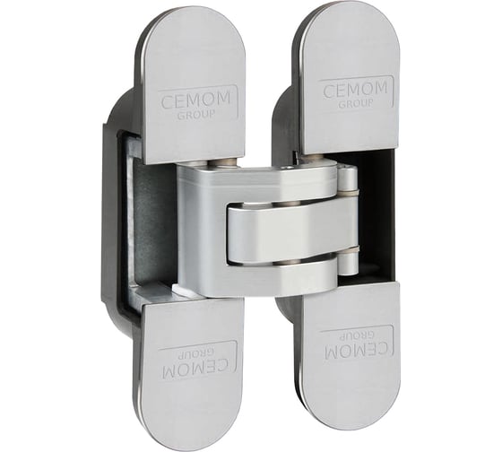 Скрытая петля CEMOM MOATTI ESTETIC 978 матовый хром, регулируемая, вес полотна 40кг, 23x95мм 51535