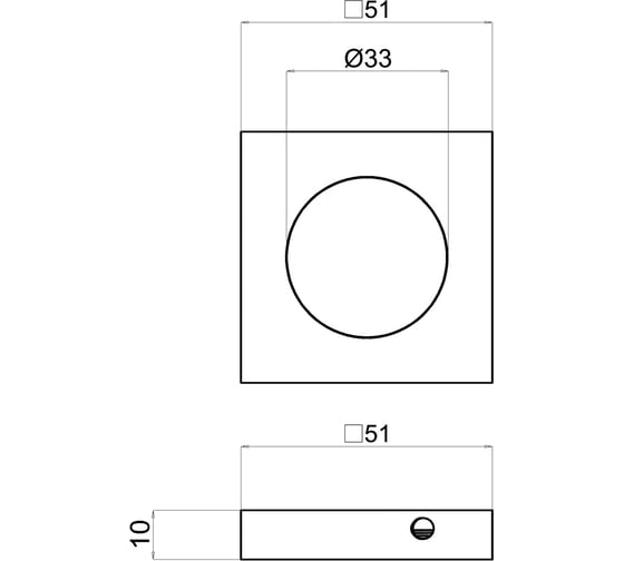Квадратная накладка DOORLOCK SY пара OC полированный хром 73567
