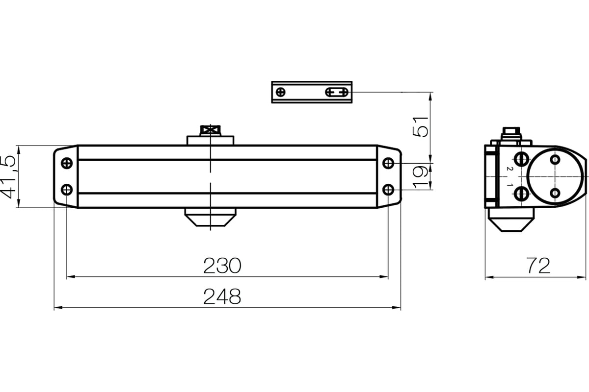 Доводчик DOORLOCK DL180A BC size 1-6/7 серебристый, с регулир ...