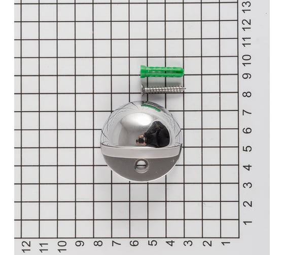 Дверной упор DOORLOCK V SPHERE CR серия Variant, полированный хром, сферический, высота 25мм, серая резина 79078
