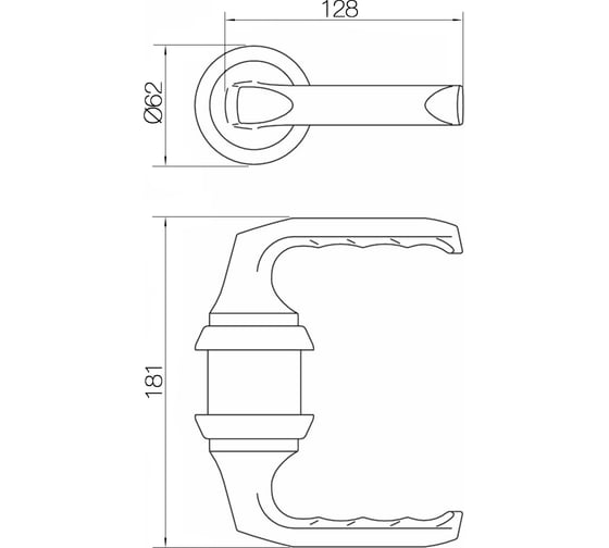 Замок с ручкой HOPPE HCS A113S London KEY/KEY F11 серебристая, без фальца, A=35-45mm, backset 60мм 65420