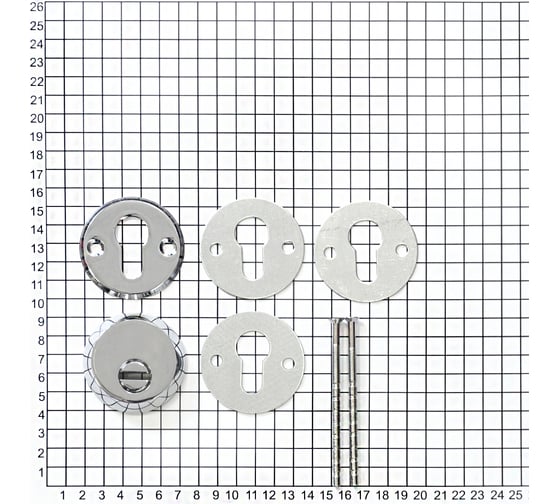Накладная декоративная броненакладка DOORLOCK DL DEF5512 CP полированный хром, А=53-82мм 73372