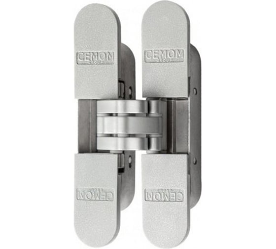 Скрытая петля CEMOM MOATTI ESTETIC 40/A 3D матовый хром, регулируемая, вес полотна 40кг, 23x115мм 51523 1