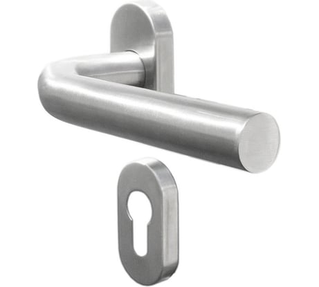 Гарнитур для профильных дверей DOORLOCK DL 040UR/F PZ L-form Rt нерж. сталь, на розетках 73307