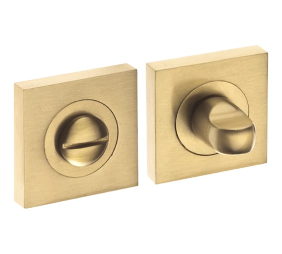 Поворотная кнопка DOORLOCK DL M08/SY OSV-15 латунь матовая, квадратная розетка, A=35-42мм, шток 5/8мм 73586 1