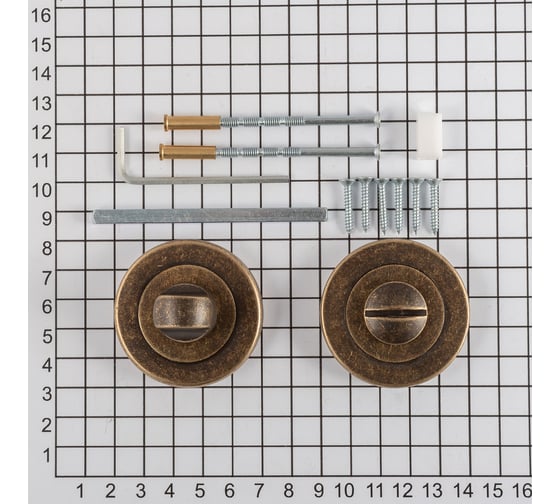 Поворотная кнопка DOORLOCK DL M08/Y AB-SR античная бронза A=35-42мм, шток 5/8мм 73544