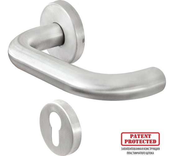 Гарнитур DOORLOCK DL 038/F-55 PZ U-form Rt нерж. сталь, универс. монтаж, розетка 55мм, шпиндель 8мм 73309