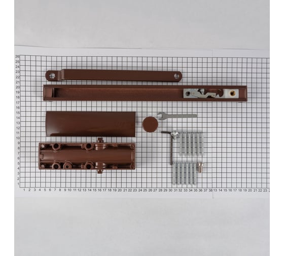 Доводчик DOORLOCK DL100S size 3 со скользящей тягой, коричневый, с функцией Hold Open 75515