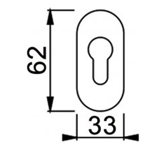 Ключевина DOORLOCK DL UR01 PZ Rt нерж. сталь, овальная, для профильных дверей 73317