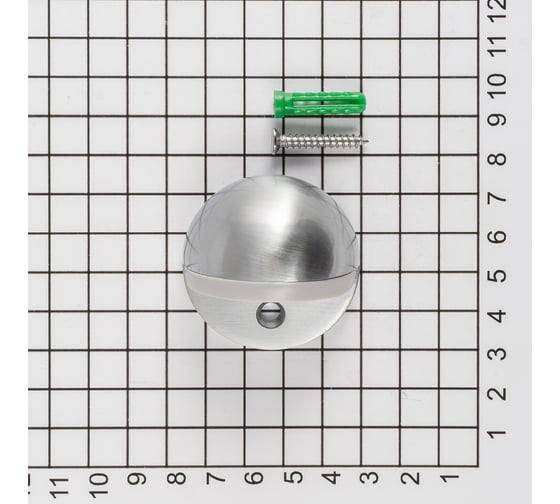 Дверной упор DOORLOCK V SPHERE MCR серия Variant, матовый хром, сферический, серая резина 79079