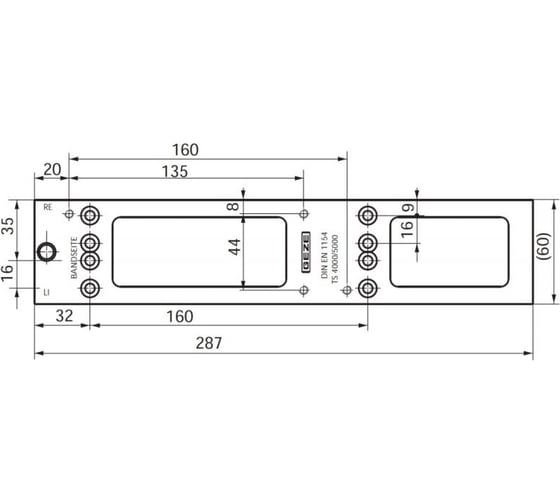 Плата монтажная GEZE для ts5000/ts4000 al, серебристая окраска 68028