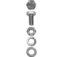 Болт Зубр DIN933 в комплекте с гайкой и шайбой пружинной M10x25 мм ТФ6 3 шт. 4-303436-10-025