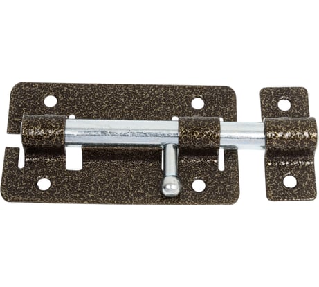 Накладная задвижка Без бренда ЗД-01 для дверей, корпус-порошковое покрыт/стержень-покрыт цинк, бронза, круг засов 14мм, 64x115мм 37774-1