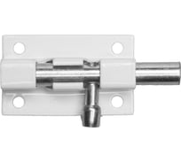 Накладная задвижка для окон и мебели Без бренда ШП-40 БЦ, цвет белый/цинк, 40мм 37751-40