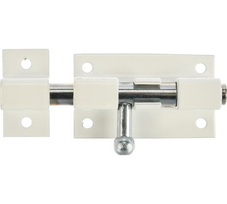 Накладная задвижка для окон и мебели Без бренда ШП-50 БЦ, цвет белый/цинк, 50мм 37751-50