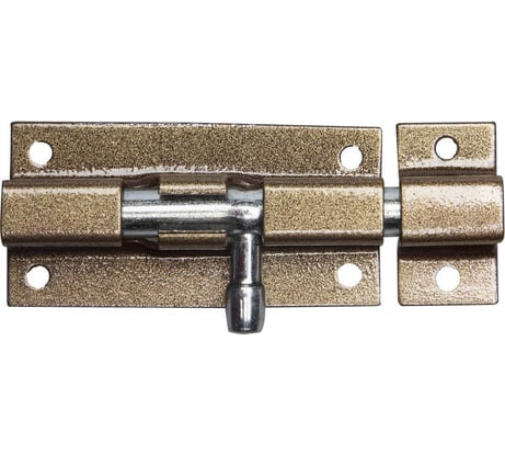 Накладная задвижка для окон и мебели Без бренда ШП-60 КМЦ, цвет коричневый металлик/цинк, 60мм 37753-60