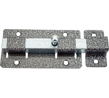 Накладная задвижка Без бренда ЗД-06 для дверей усиленная, порошковое покрытие, цвет серебро, квадратный засов 15x145x15мм, 60x145мм 37786-6