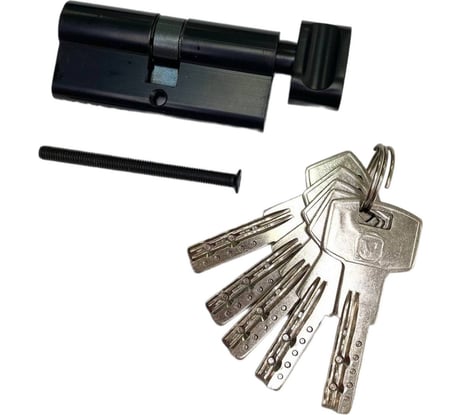 Цилиндровый механизм VETTORE zn m70 zc mbp (35tх35), 5 ключей, черный матовый 20447