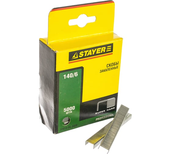 Закаленные скобы STAYER Profi тип 140 зеленые 6 мм 5000 шт. 31610-06-5000