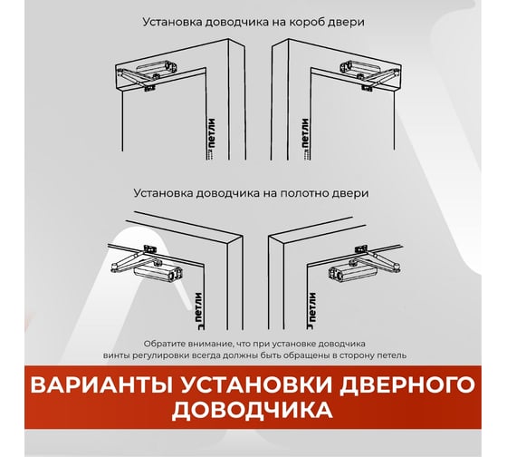 Доводчик дверной VETTORE c - 50 - br коричневый 20545
