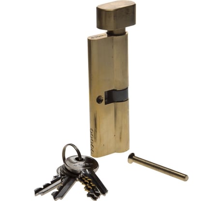Цилиндровый механизм Зубр Мастер тип ключ-защелка цвет латунь 5-PIN 90 мм 52103-90-1