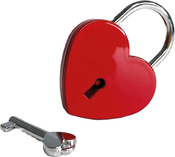 Замок навесной VETTORE heart red (красный) 20570