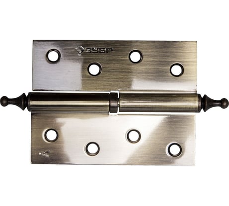 Дверная разъемная петля Зубр Эксперт 1 подшипник цвет старая латунь AB левая с крепежом 100x75x2.5 мм 2 шт. 37605-100-5L