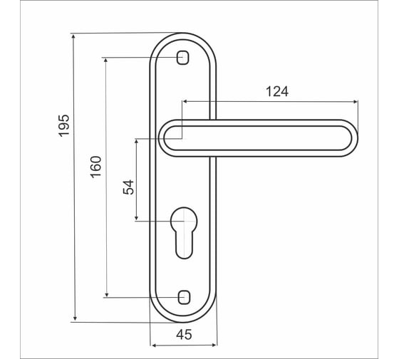 Ручка на планке VETTORE 55.325 cp (под цилиндр) (хром) 20557
